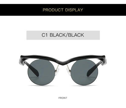 Rimless Round Sunglasses – Trendy Designer Shape – Elegant Men's Accessory | Accessorio Uomo Elegante