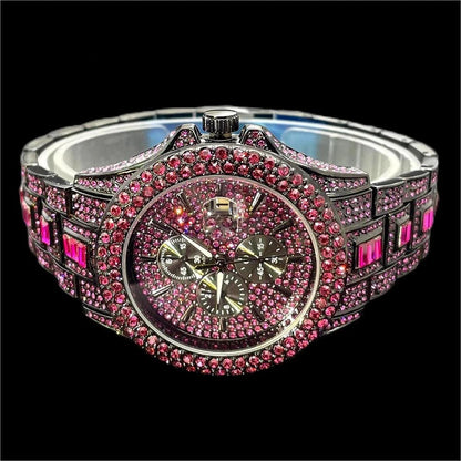 Crimson Ice – Men’s Red Steel Luxury Watch 2025 Edition – Elegant Men's Accessory | Accessorio Uomo Elegante