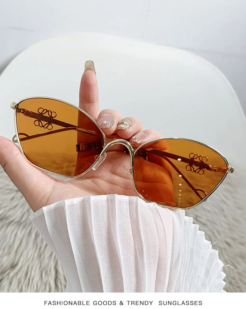 Metal Cat-Eye Sunglasses – Trendy Street Style – Elegant Men's Accessory | Accessorio Uomo Elegante