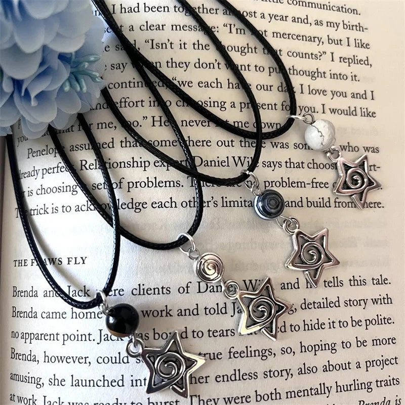 DRAVEN — Black Cord Star Charm Necklace – Adjustable Celestial Jewelry Gift
