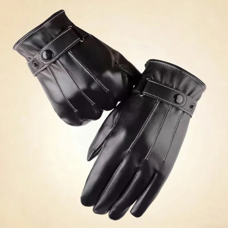 DRAVEN — PU Leather Touchscreen Gloves – Men’s Warm Business Style