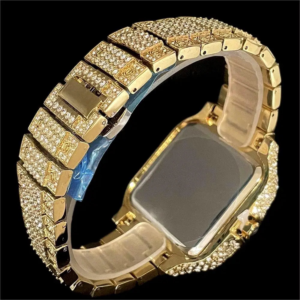 Frost Square — Stone-Set Steel Men’s Watch – Elegant Men's Accessory | Accessorio Uomo Elegante