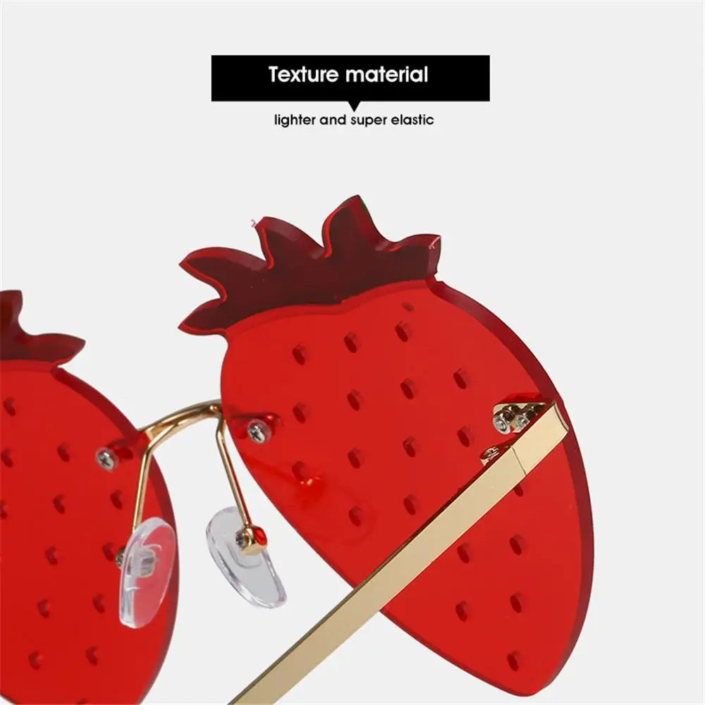 Strawberry Sunglasses – Unique Rave Party Retro Eyewear – Elegant Men's Accessory | Accessorio Uomo Elegante