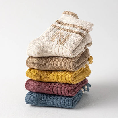 3 Pairs Kids Non-Slip Socks – Soft Cotton Letter Design