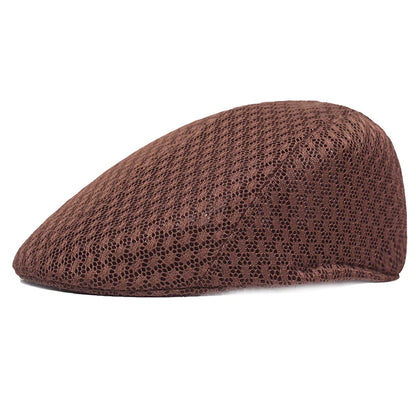 2025 Summer Mesh Beret Hat – Unisex Breathable Newsboy Style Cap – Elegant Men's Accessory | Accessorio Uomo Elegante