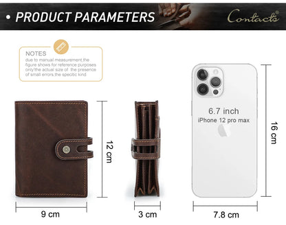 Leather Airtag Wallet Men RFID Aluminum Card Holder – Elegant Men's Accessory | Accessorio Uomo Elegante