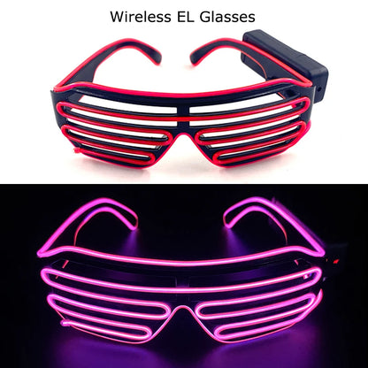 Wireless LED Glow Sunglasses – Carnival Party Style – Elegant Men's Accessory | Accessorio Uomo Elegante