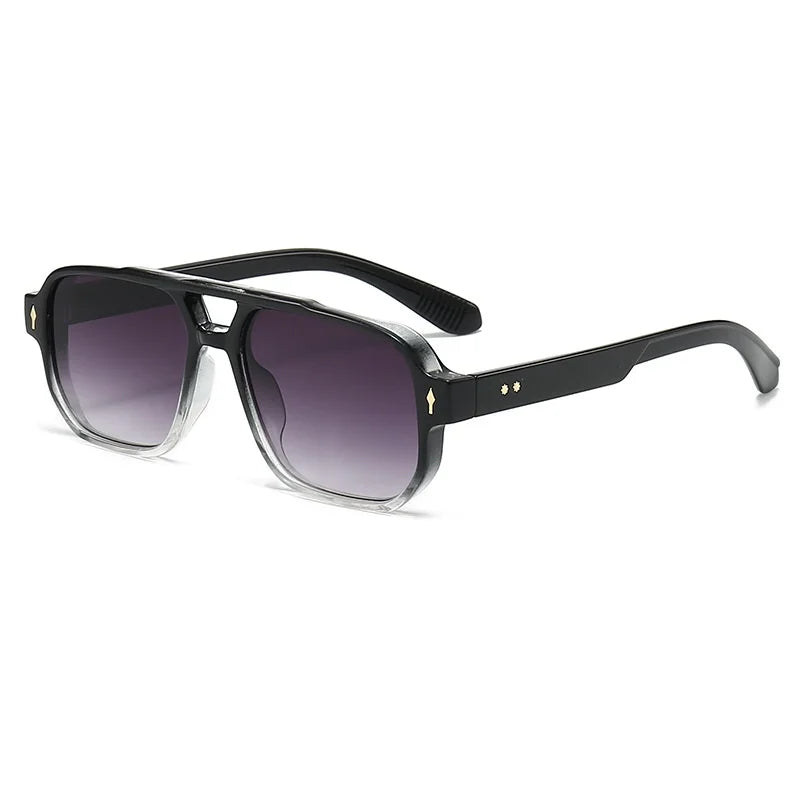 DRAVEN — Retro Double Bridge Sunglasses – Luxury Rivet Design