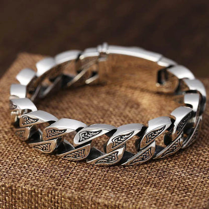 Retro 925 Silver Chain Bracelet – Elegant Men's Accessory | Accessorio Uomo Elegante