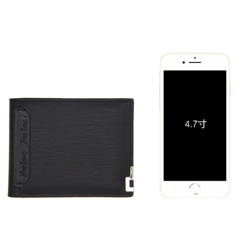 Luxury PU Leather Wallet Men Slim Short Design – Elegant Men's Accessory | Accessorio Uomo Elegante