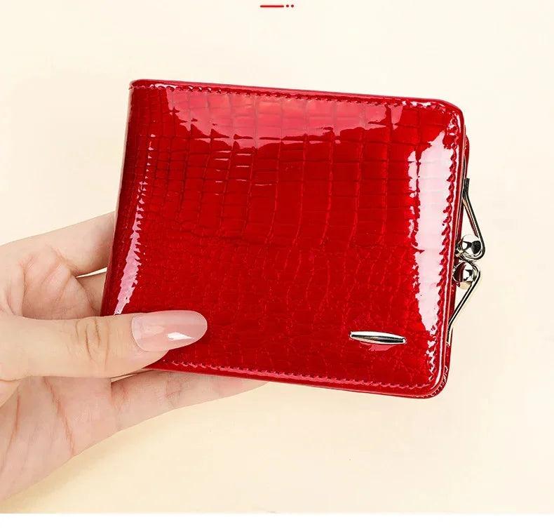 DRAVEN — Luxury Genuine Leather Wallet Women Short Clip Purse
