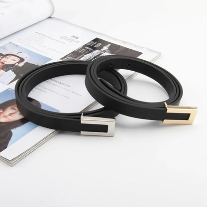 Luxury Leather Knot Belt Women Gold Alloy Buckle – Elegant Men's Accessory | Accessorio Uomo Elegante