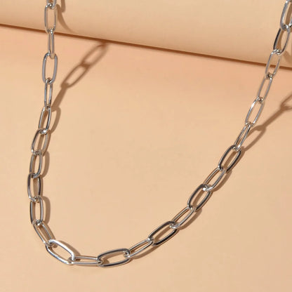 Simple Metal Link Chain Necklace – Short Fashion Choker for Women