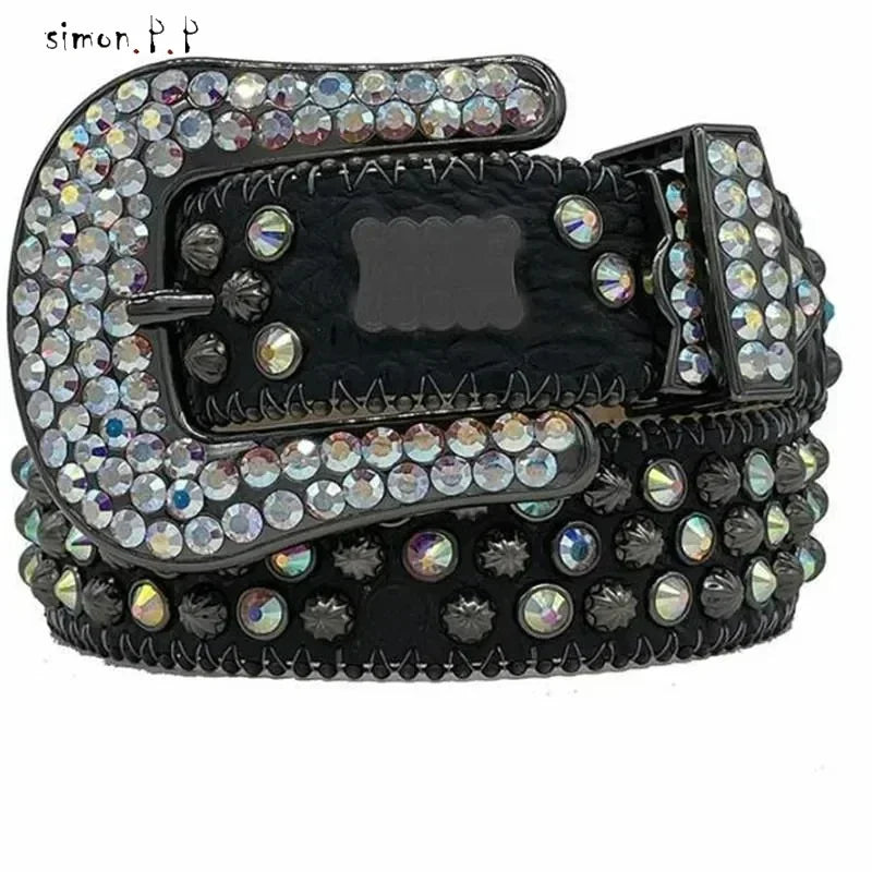 DRAVEN — Skull Studded Belt Unisex Punk Rock Gothic Style