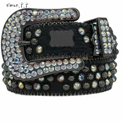 Skull Studded Belt Unisex Punk Rock Gothic Style – Elegant Men's Accessory | Accessorio Uomo Elegante