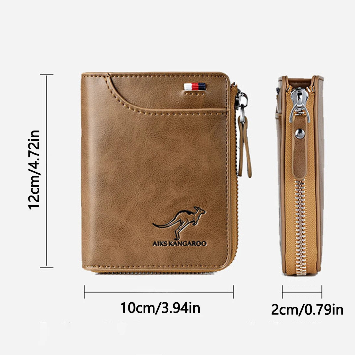 Leather Business Wallet Men RFID Zipper Card Holder – Elegant Men's Accessory | Accessorio Uomo Elegante
