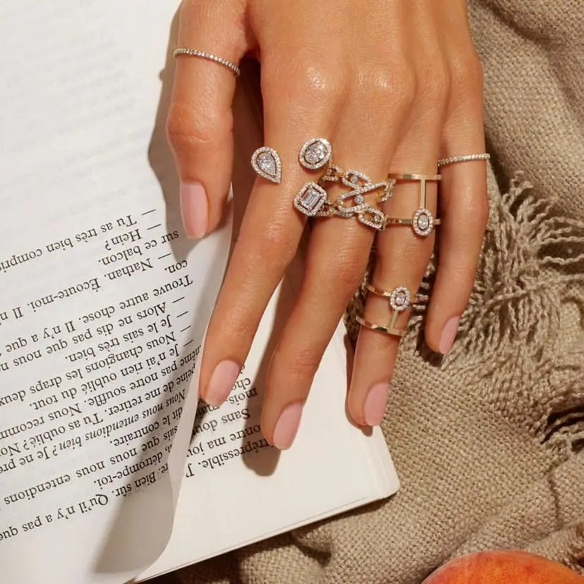 DRAVEN — 18K Gold Geometric Zircon Ring