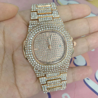 Eternal Glow – Unisex Crystal-Accented Stainless Steel Watch