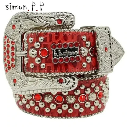 Skull Studded Belt Unisex Punk Rock Gothic Style – Elegant Men's Accessory | Accessorio Uomo Elegante