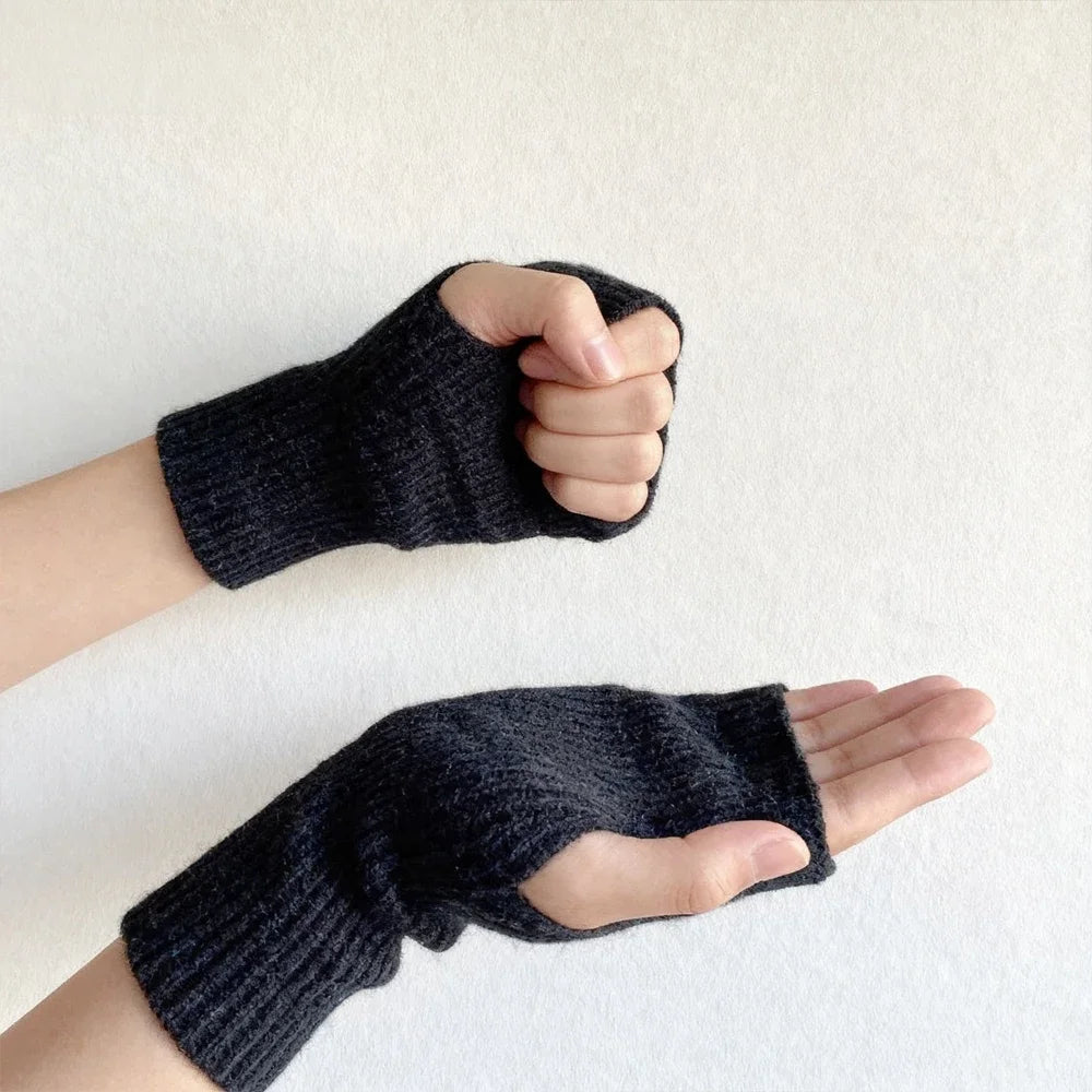 DRAVEN — Plush Half Finger Gloves – Women’s Warm Winter Style