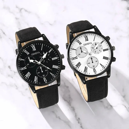Eternal Bond – 2PCS Couple Leather Watch Set with Minimalist Design – Elegant Men's Accessory | Accessorio Uomo Elegante