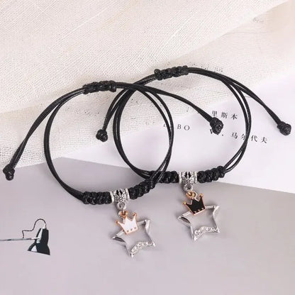 Star Charm Couple Rope Bracelets – Elegant Men's Accessory | Accessorio Uomo Elegante