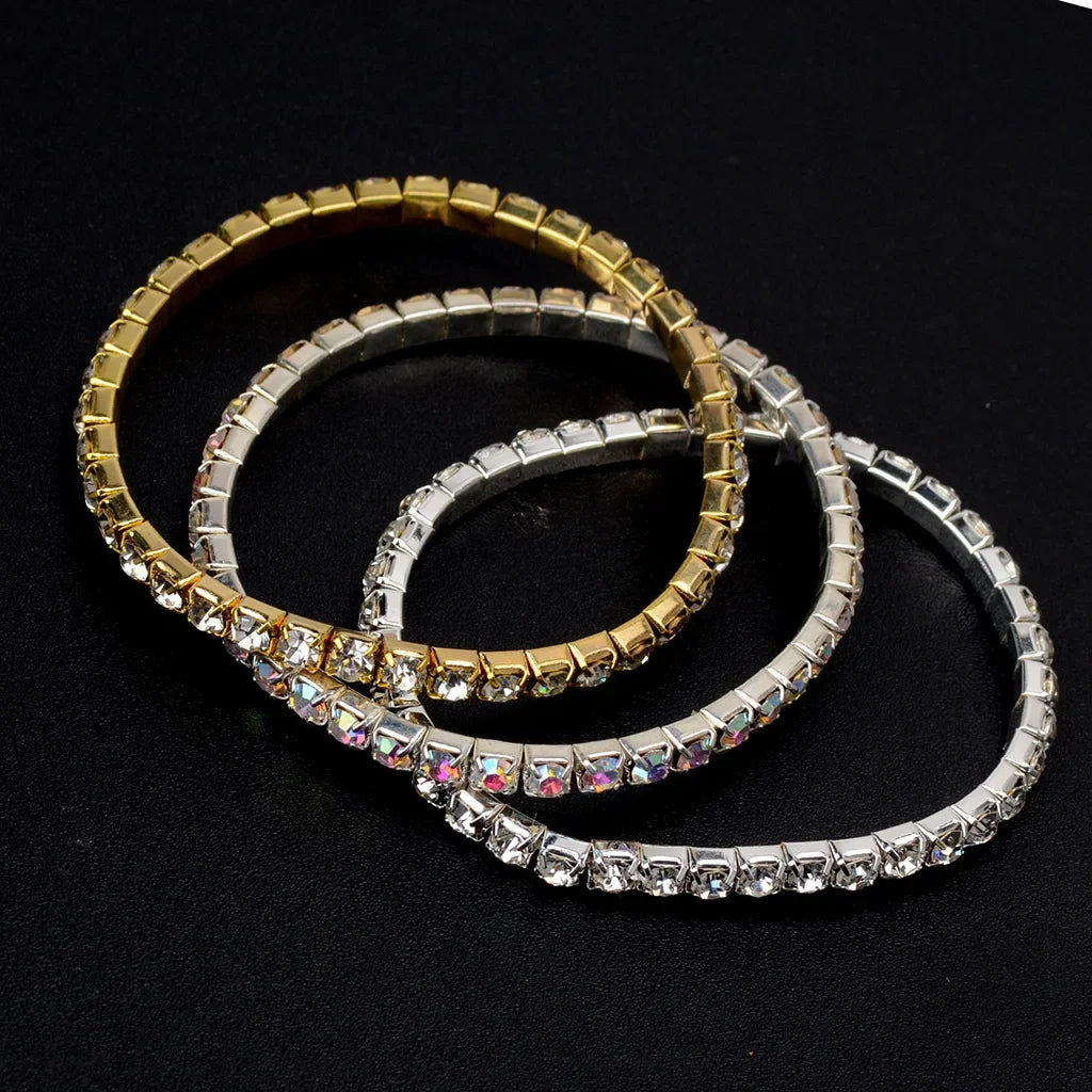 DRAVEN — Crystal Elastic Bangle Set