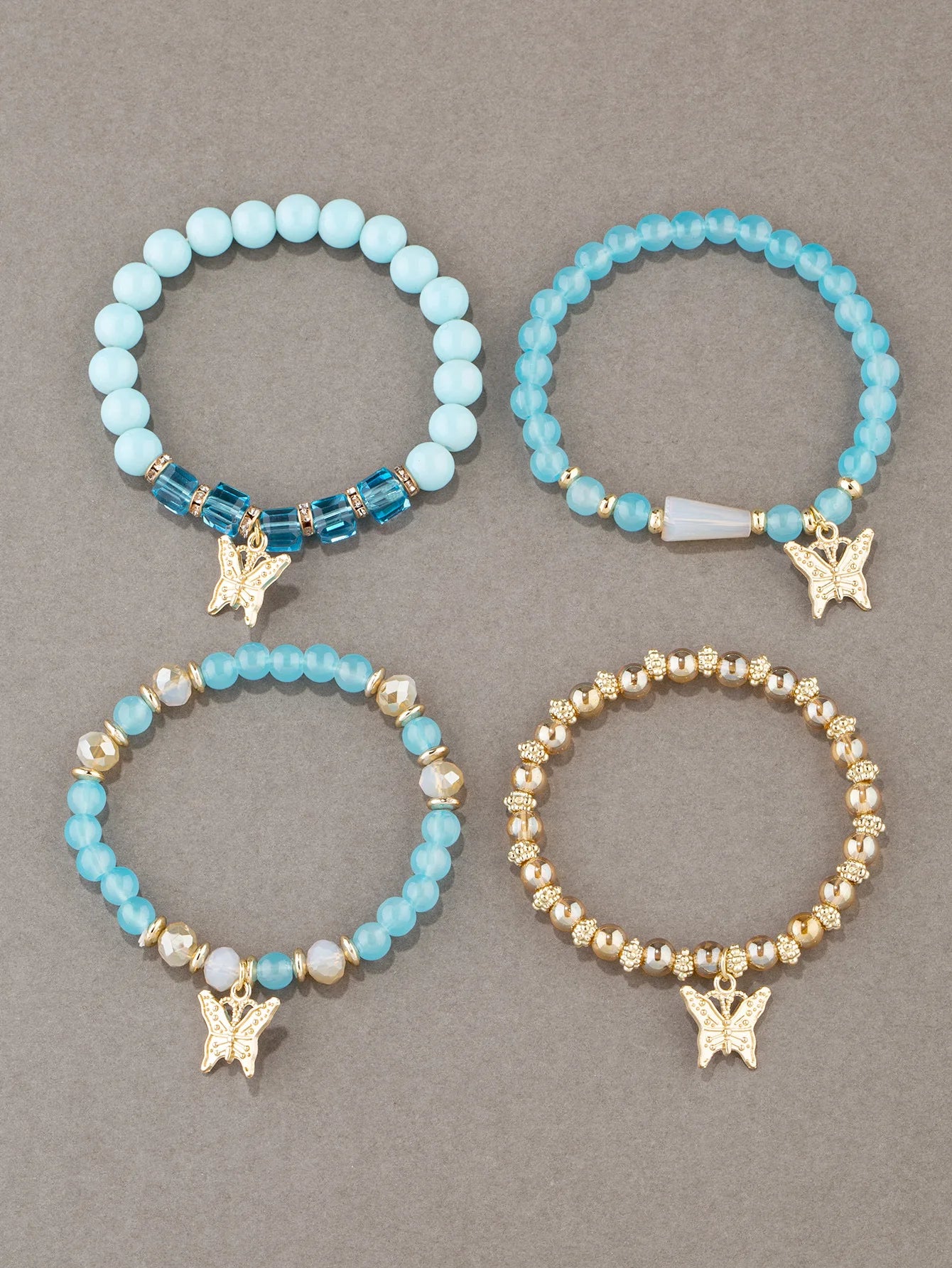 DRAVEN — 4-Piece Butterfly Beaded Bracelet Set