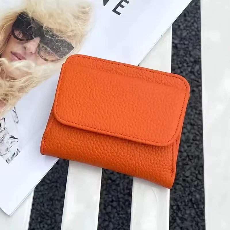 Genuine Leather Wallet Women 2025 Folding Small Design – Elegant Men's Accessory | Accessorio Uomo Elegante