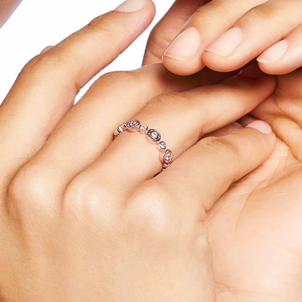 DRAVEN — Rose Gold Circle Sterling Silver Ring