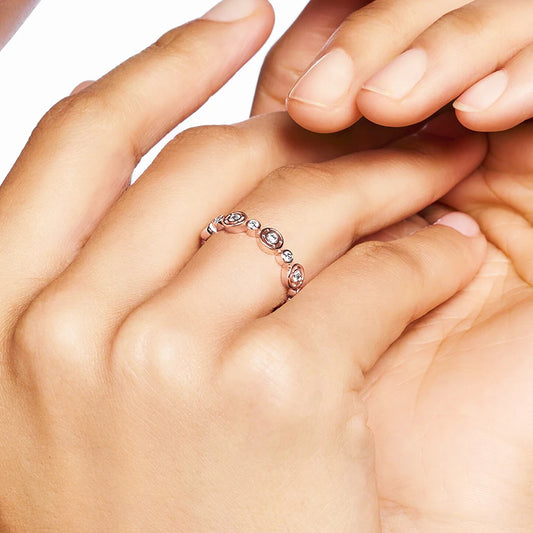 DRAVEN — Rose Gold Circle Sterling Silver Ring — Rings collection | DRAVEN