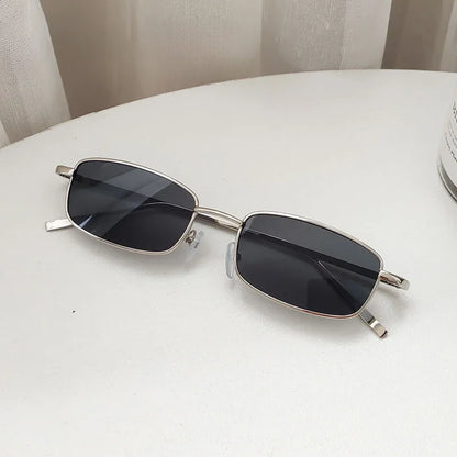 Small Rectangle Sunglasses – Vintage Metal Frame – Elegant Men's Accessory | Accessorio Uomo Elegante
