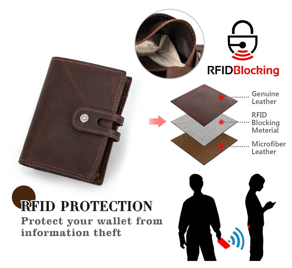 Leather Airtag Wallet Men RFID Aluminum Card Holder – Elegant Men's Accessory | Accessorio Uomo Elegante