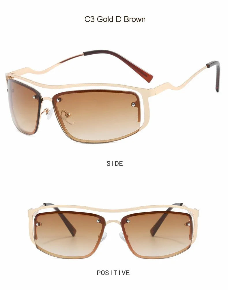 DRAVEN — Square Goggle Sunglasses – Y2K Sports Punk Style