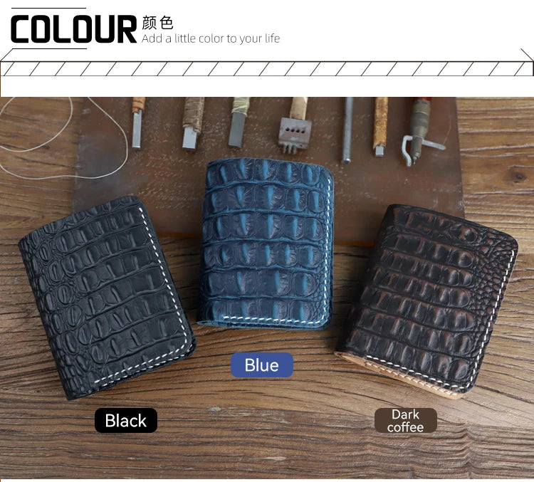 DRAVEN — Handmade Genuine Leather Bifold Wallet Unisex Short Card Holder