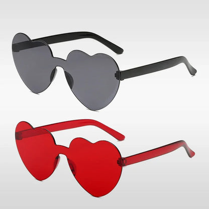 Red Heart Sunglasses – Designer Retro Cat Eye Y2K Shades – Elegant Men's Accessory | Accessorio Uomo Elegante