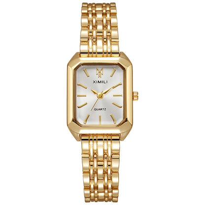Women’s Square Gold Watch – Elegant Quartz & Stainless Steel – Elegant Men's Accessory | Accessorio Uomo Elegante