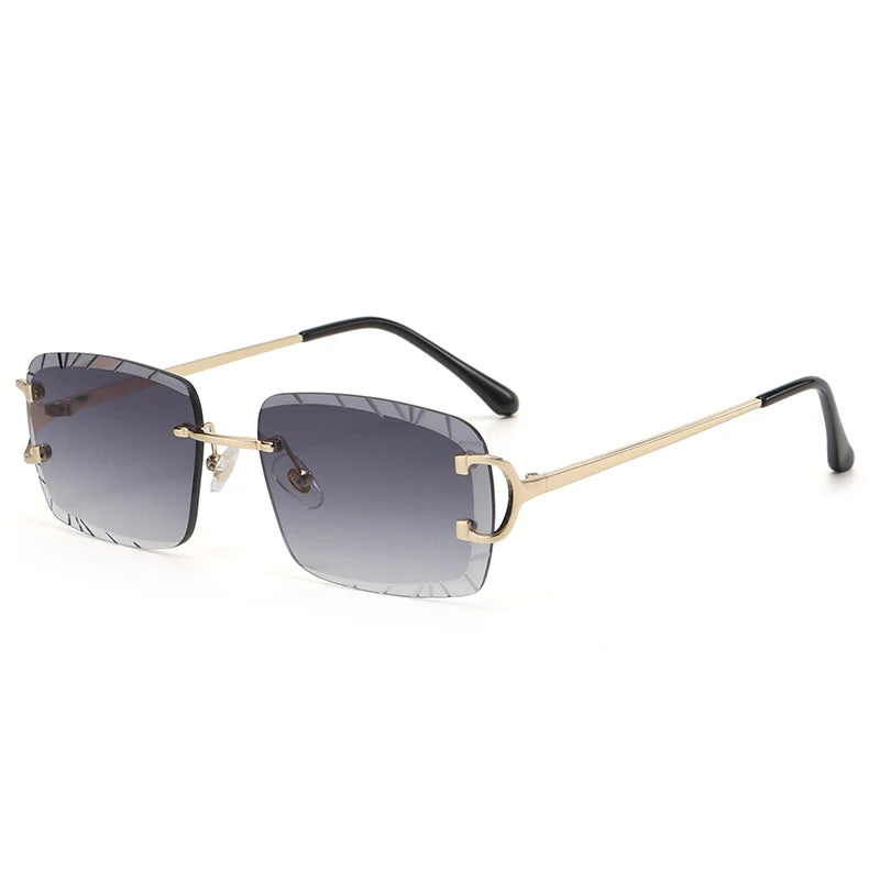 DRAVEN — Square Rimless Sunglasses – High-Grade Metal Design