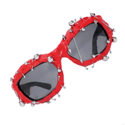 Rivet Frame Sunglasses – Punk Night Shades – Elegant Men's Accessory | Accessorio Uomo Elegante