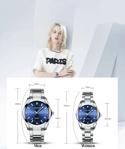 Women’s Luxury Steel Watch – Luminous Quartz & Elegant Design – Elegant Men's Accessory | Accessorio Uomo Elegante