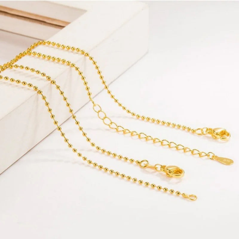 DRAVEN — 18K Gold Beaded Necklace – Elegant Light Chain Jewelry for Women