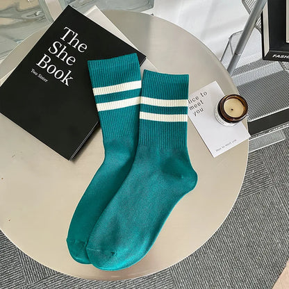 Candy Color Crew Socks – Women’s Japanese Preppy Style – Elegant Men's Accessory | Accessorio Uomo Elegante