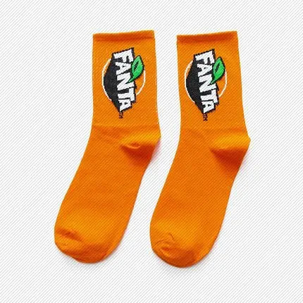 DRAVEN — Drink-Themed Letter Socks – Unisex Street Style