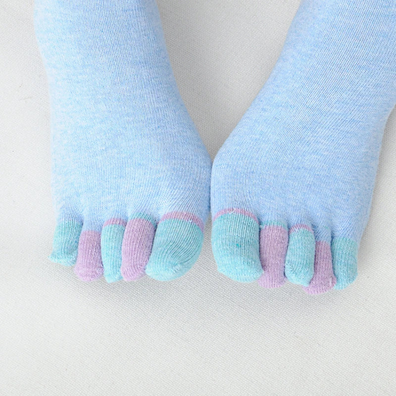 DRAVEN — Women's Five Toe Socks – Soft Cotton Colorful Mid Tube