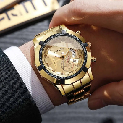 Business Quartz Watch for Men – Large Dial & Calendar Display – Elegant Men's Accessory | Accessorio Uomo Elegante