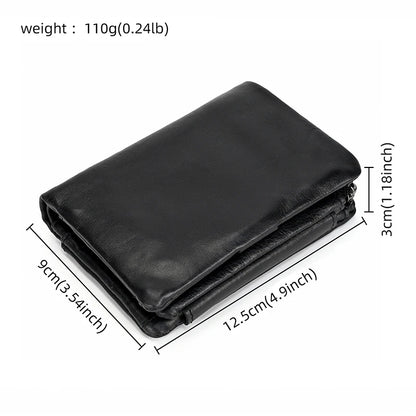 Genuine Leather Short Wallet Men Soft Card Holder – Elegant Men's Accessory | Accessorio Uomo Elegante