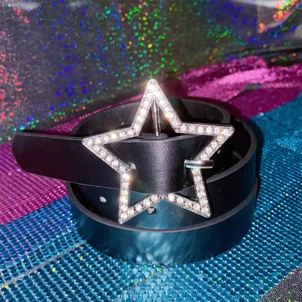 DRAVEN — Kawaii Pink Y2K Star Belt Women Adjustable PU Leather