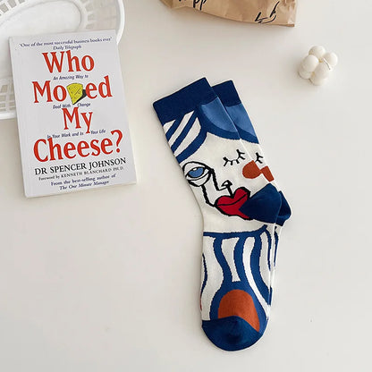 Abstract Print Mid Tube Socks – Trendy Unisex Graffiti Style