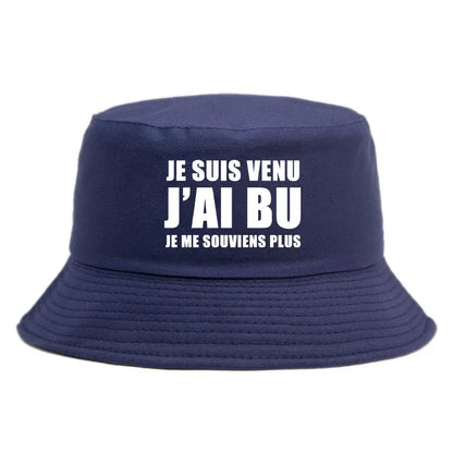 Reversible “Je Suis Venu J’ai Bu” Bucket Hat – Trendy Summer Style