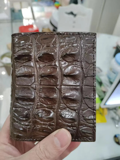 Crocodile Genuine Leather Wallet Men Short Luxury Design – Elegant Men's Accessory | Accessorio Uomo Elegante